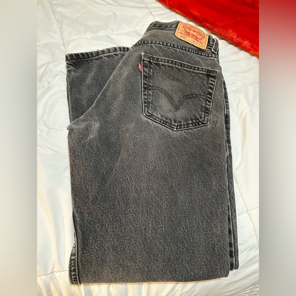 Levi’s Mens 505 Regular Fit Jeans, FADED BLACK